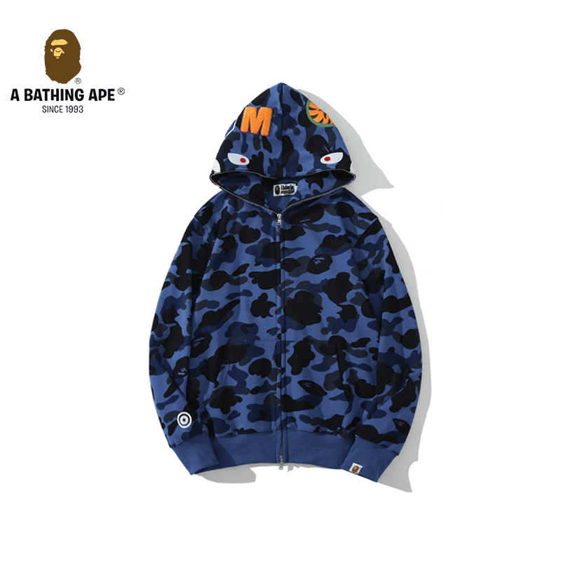Sweat à capuche entièrement zippé Shark en coton pur de haute qualité pour hommes et femmes