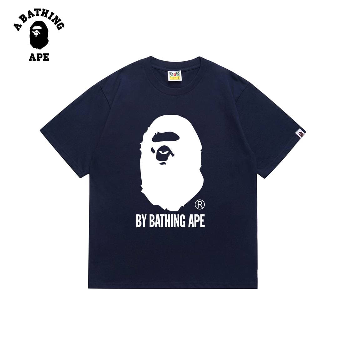 A BATHING APE BAPE-Classic Ape Head Letter Printed Short Sleeve T-shirt Made Of Pure Cotton Fabric
