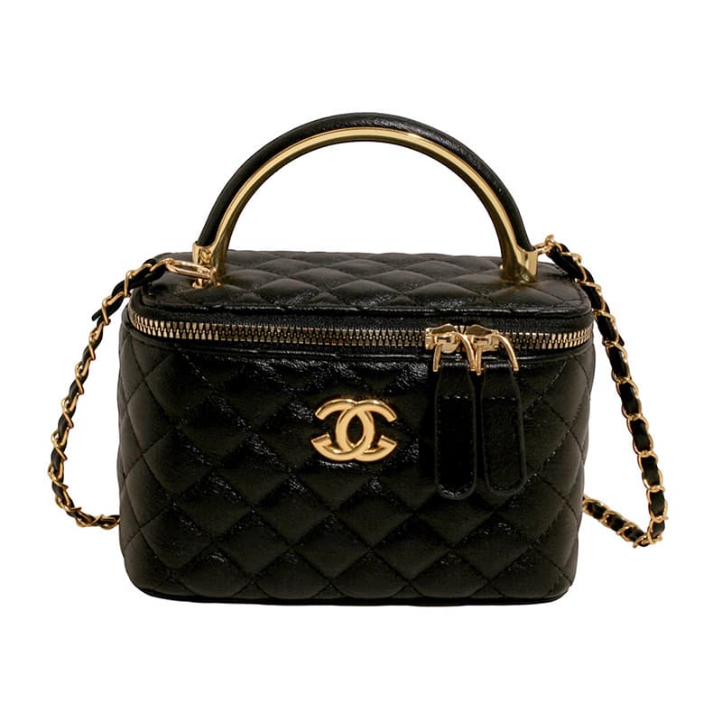 Sac bandoulière carré matelassé brodé à chaîne pour femme, collection printemps 2025
