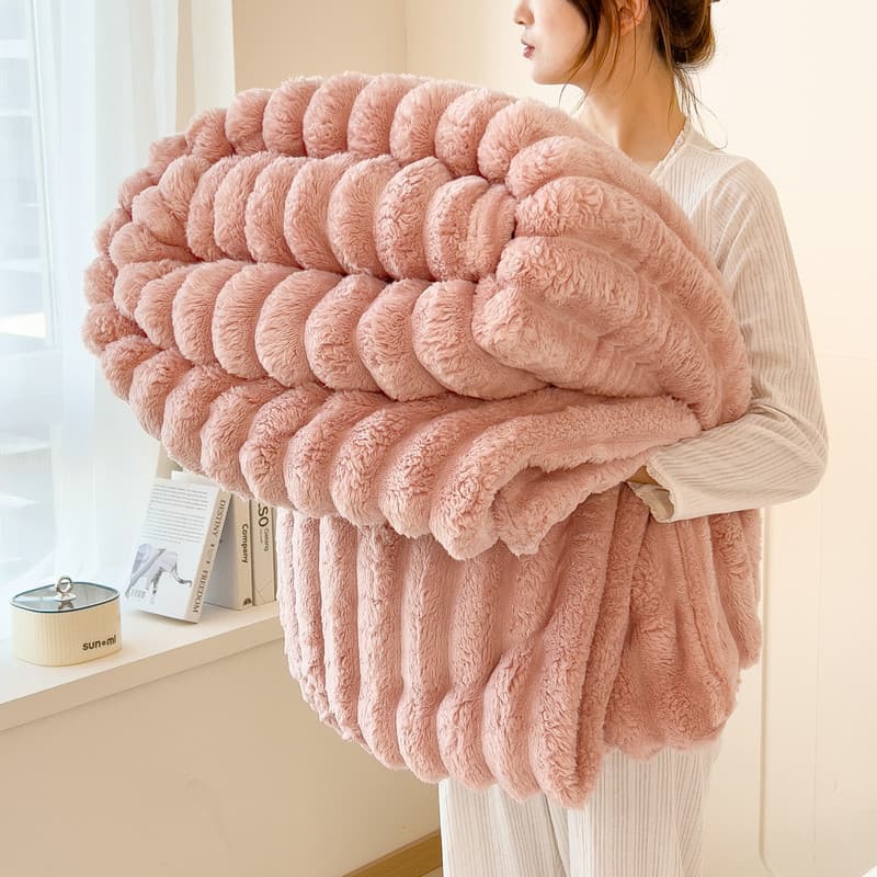 Rabbit Fur Flannel High Weight Double-Sided Fleece Multi-Functional Thickened Nap Light Luxury Air
