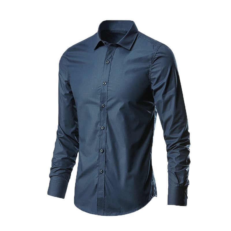 Chemise blanche à manches longues pour homme, sans repassage, coupe formelle, professionnelle, pour le travail, décontractée, blanche