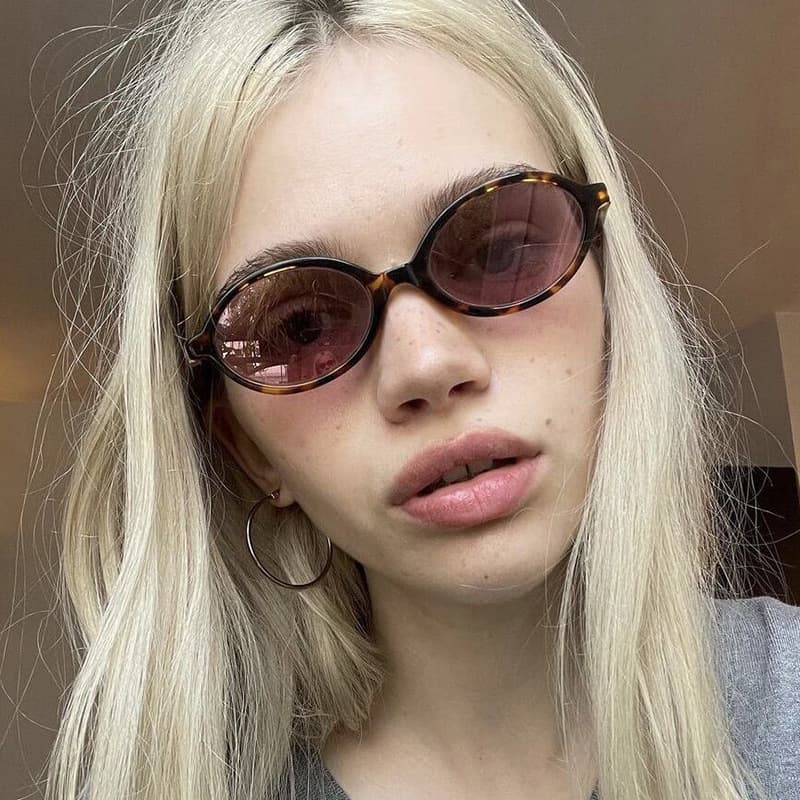 Unisex Small oval frame bookish sunglasses Fashion sunglasses Women's high sense sunglasses