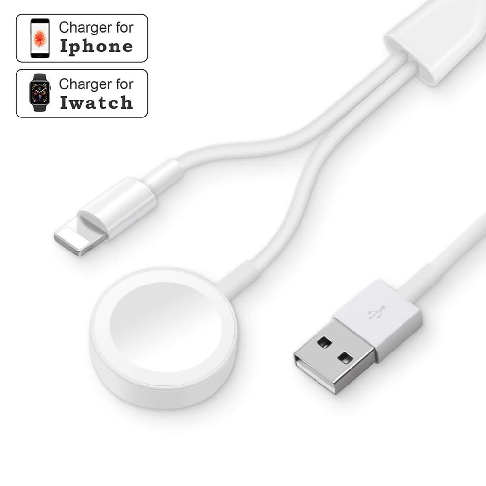 Hitech 2 in 1 Wireless Charger Phone Smart Watch Fast Charging Cable for iPhone iWatch