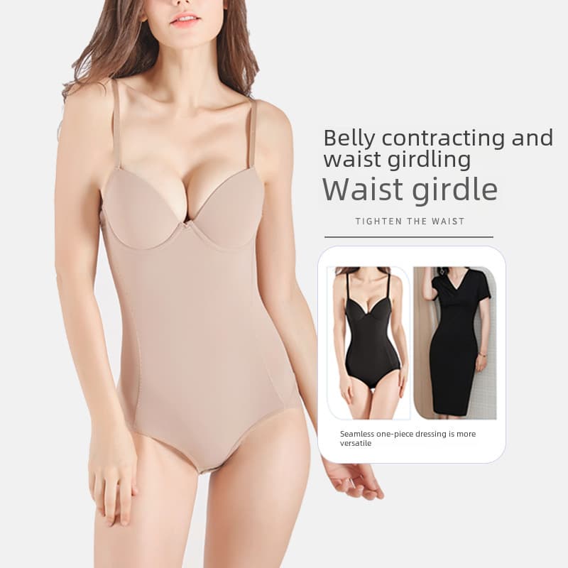 Summer Ultra-thin Body Shaping Clothes with Bra Postpartum Body Shaping Underwear Abdomen Tinting Waist Sling Body Shaping Underwear