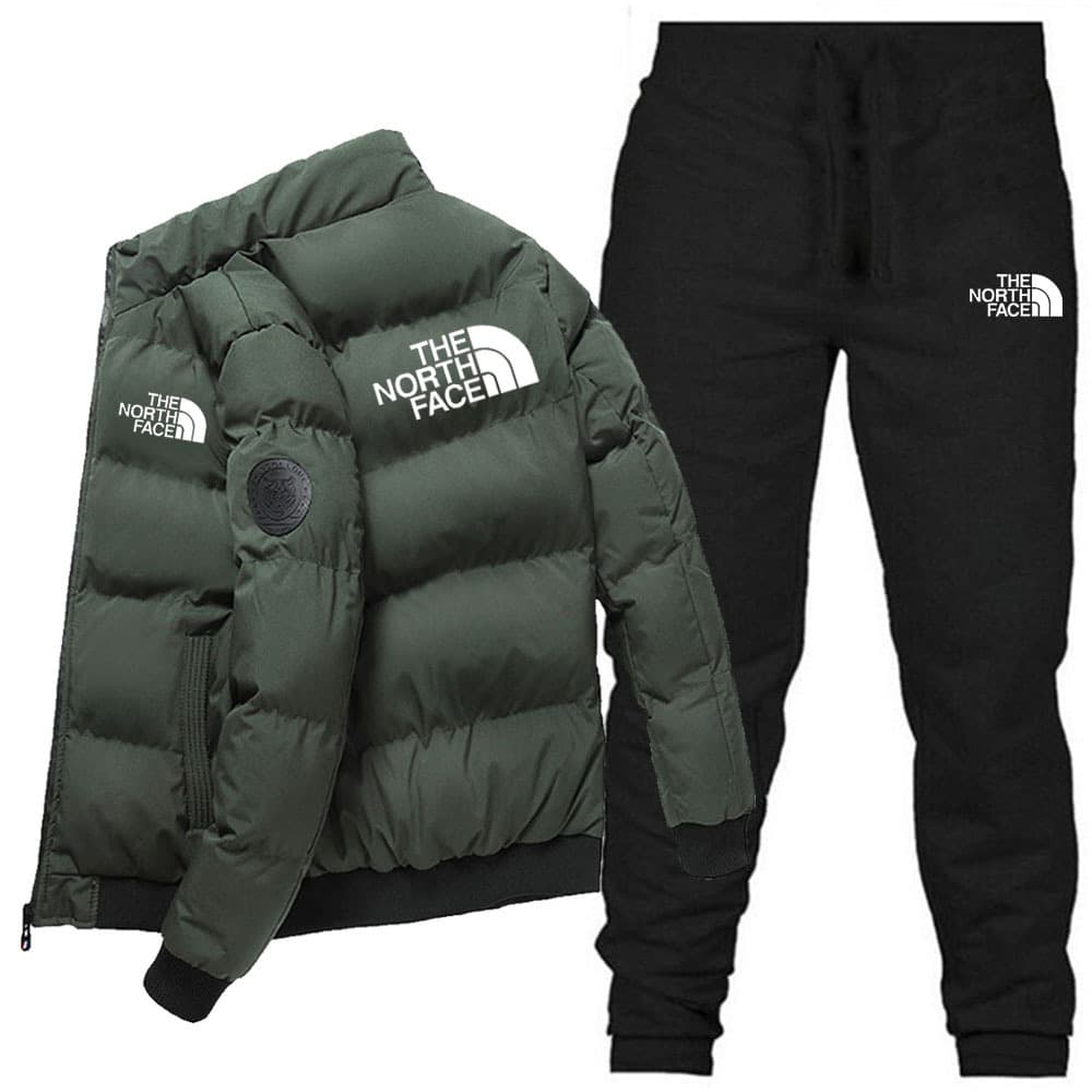 Nouveaux hommes coton veste + pantalon couleur unie imprimé ensemble de sport décontracté