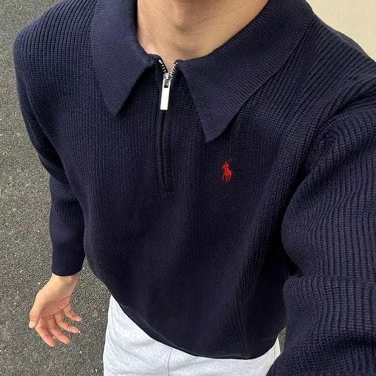 Pull homme à manches longues Paul, style automne-hiver, avec broderie de petit cheval (nouveau modèle).