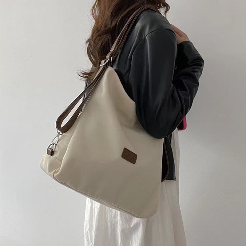 2024 autumn and winter new canvas tote multifunctional single shoulder crossbody contrasting color women's bag batch