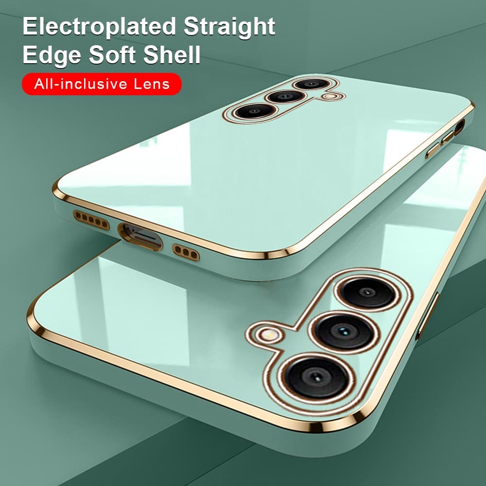 For Samsung Galaxy A15 4G Case Square Plating TPU Soft Back Cover Samsang A05s A05 A25 A35 A55 5G Camera Protection