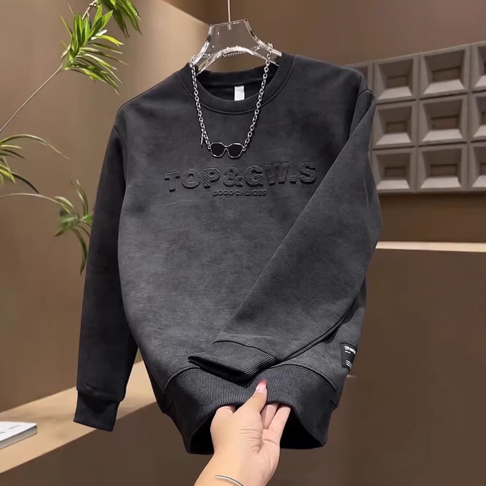 ​​Men’S Oversized Print Hoodie – Trendy Streetwear Pullover With Distressed Lettering (Black/Grey/White, M-3xl, Fleece Lined Option)​​