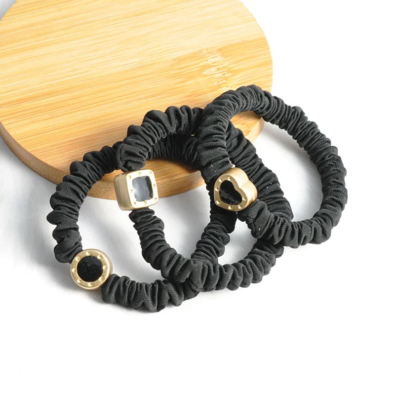 Unisex Ice silk small intestine scrunchie cloth art bun head high ponytail head rope high-grade hair accessories leather band girls tie hair rope