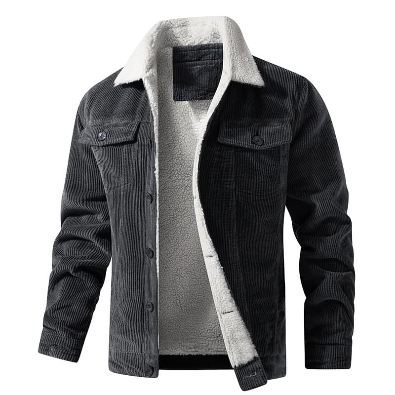 Men's Clothing young men's multi pocket winter loose retro pure cotton plus velvet corduroy jacket warm cotton padded clothes