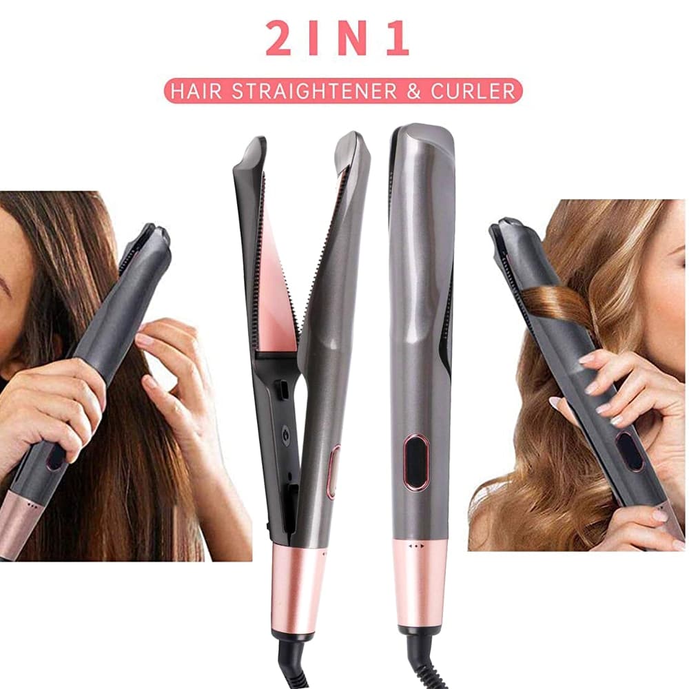 Straightener And Curler 2-in-1, Professional Negative Ion Curler, Fast Heating