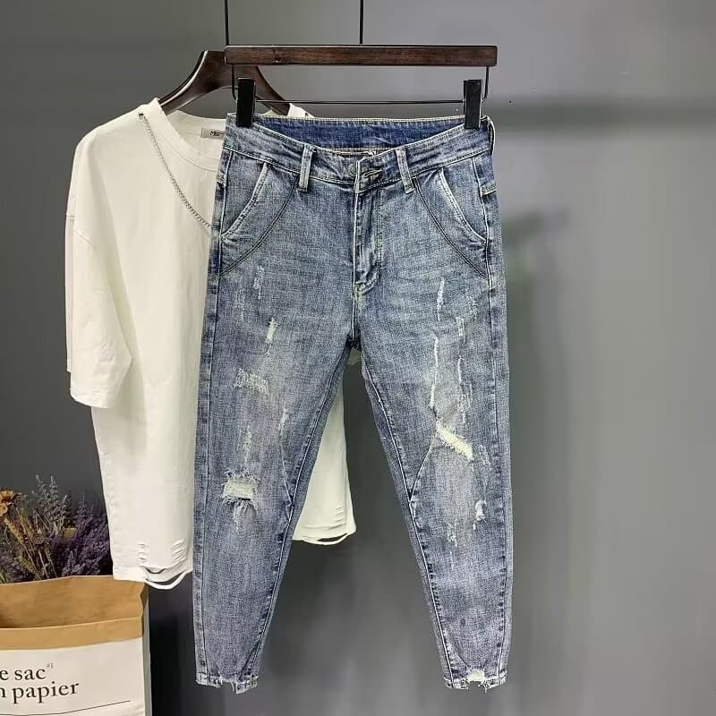 Men's Clothing Men's Style Slim Fit Stretch Tapered Jeans Casual Versatile All Seasons For Formal & Casual For Mental
