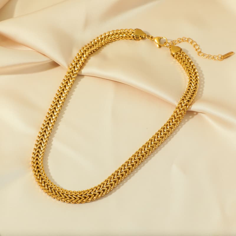2025 New Arrivals EILIECK 316L Stainless Steel Gold Color Thick Necklace For Women Fashion Choker Neck Chain Waterproof Jewelry Gift