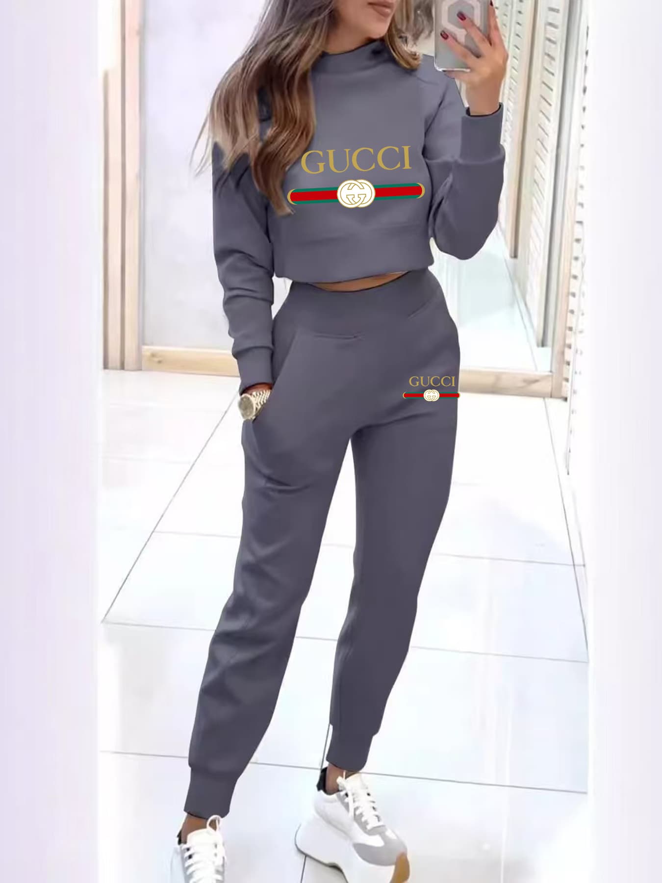 Ensemble pull-over imprimé sport tendance pour femme, best-seller printemps-automne