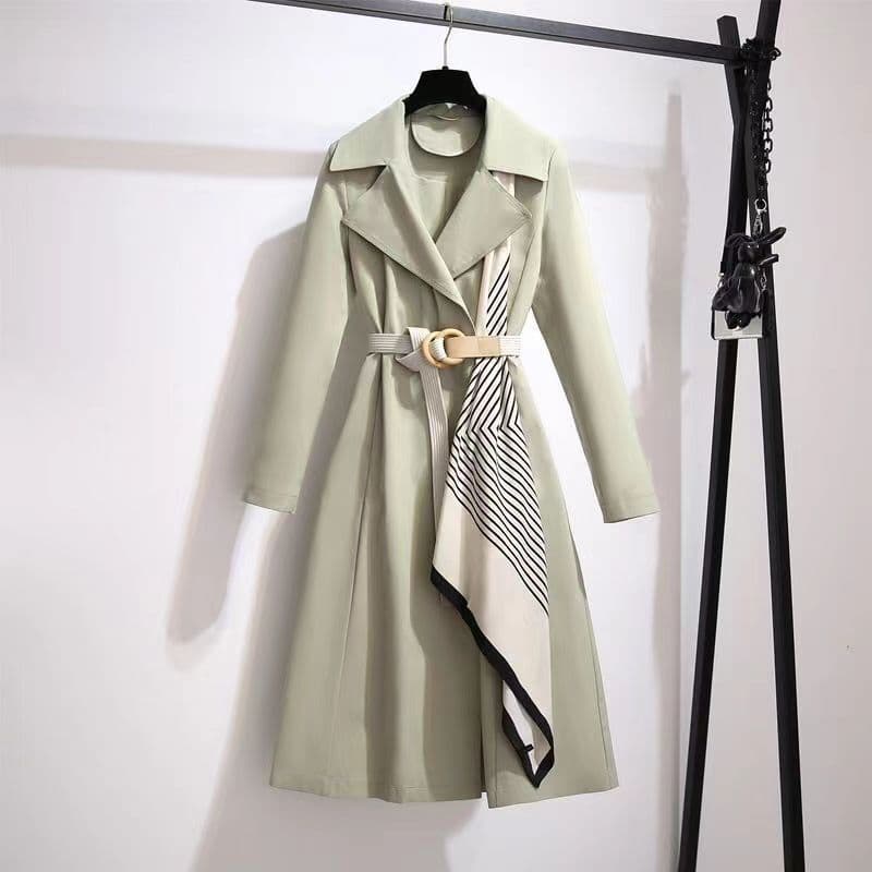 Women's Trench Coat Women's Medium Length Plus Size Loose Slimming Temperament Women's Coat Casual Student Coat