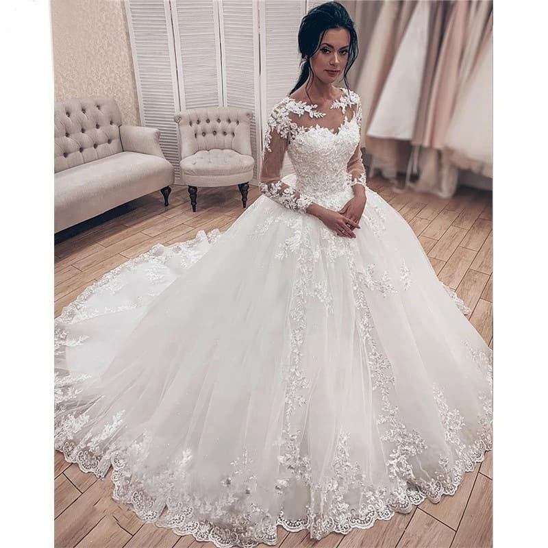 Women's Clothing Bride simple slim shapely large train soft yarn lace slimming