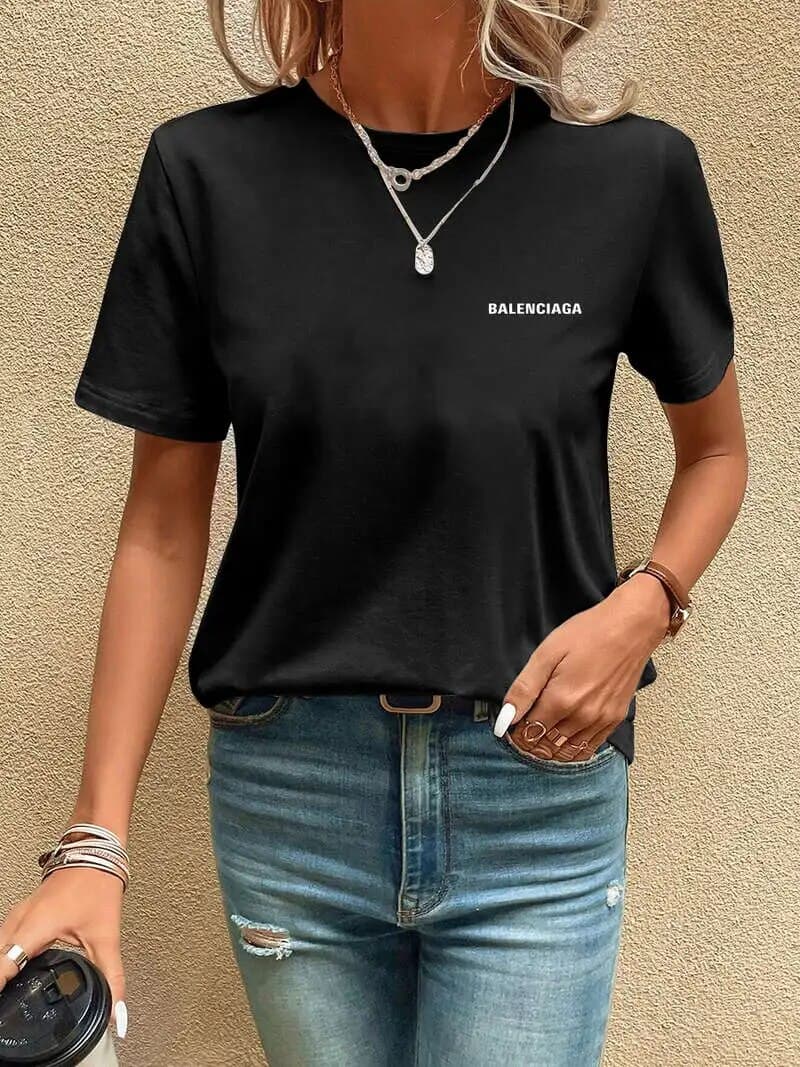 2024 nouveau coton mode sens impression T-shirt à manches courtes femme été marée ample cent hauts 100% coton