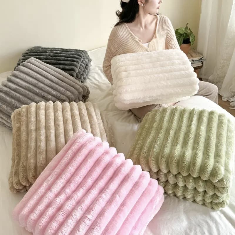 Soft Milk Fleece Blanket - Plush & Cozy Throw For Home, Office & Travel (Solid Color, Lightweight, 150x200cm)​​