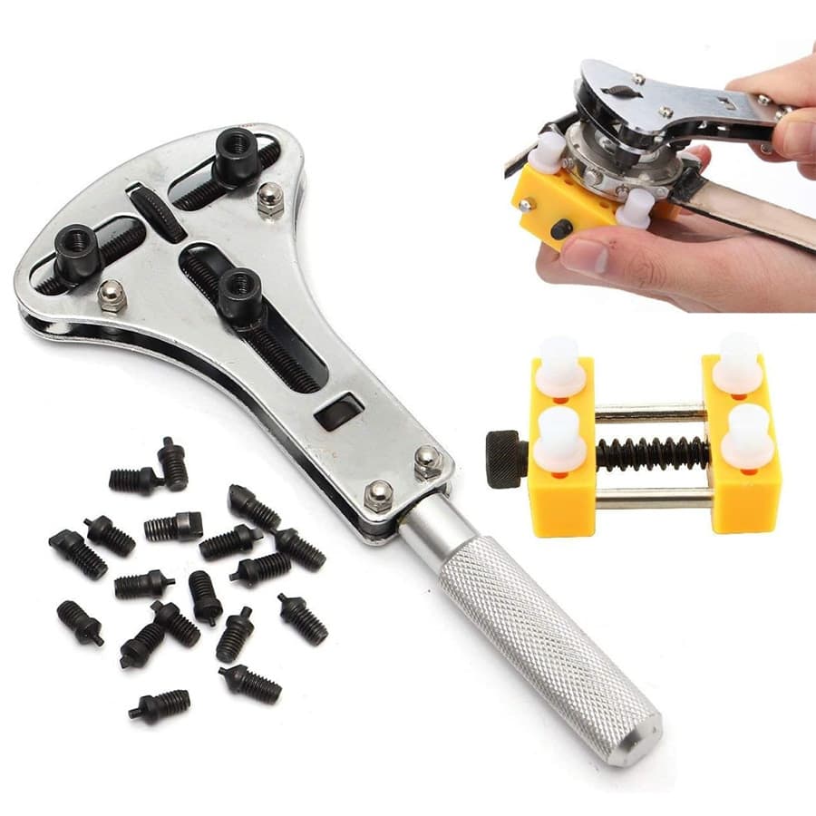 Watch Repair Tools 2-in-1 Set Watch Opener Three-claw Open Fixed Base Watch Bottom Cover Opener Open The Rear Cover To Replace The Battery