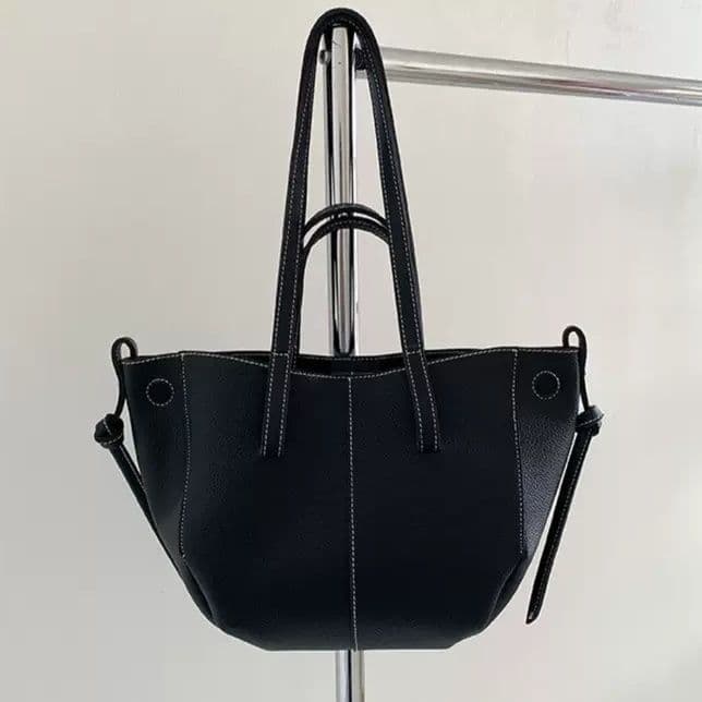 Sac cabas grande capacité tendance pour femme, sac bandoulière marron, style français chic, nouveau modèle 2025