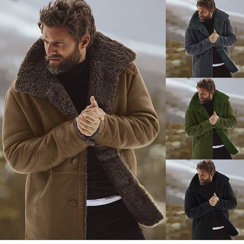Men's Clothing Tops Winter Jacket Warm Fur Coat