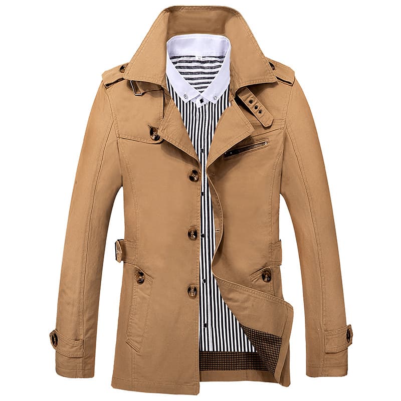 Men's Clothing Men's Casual Windbreaker Mid-length Men's Coat