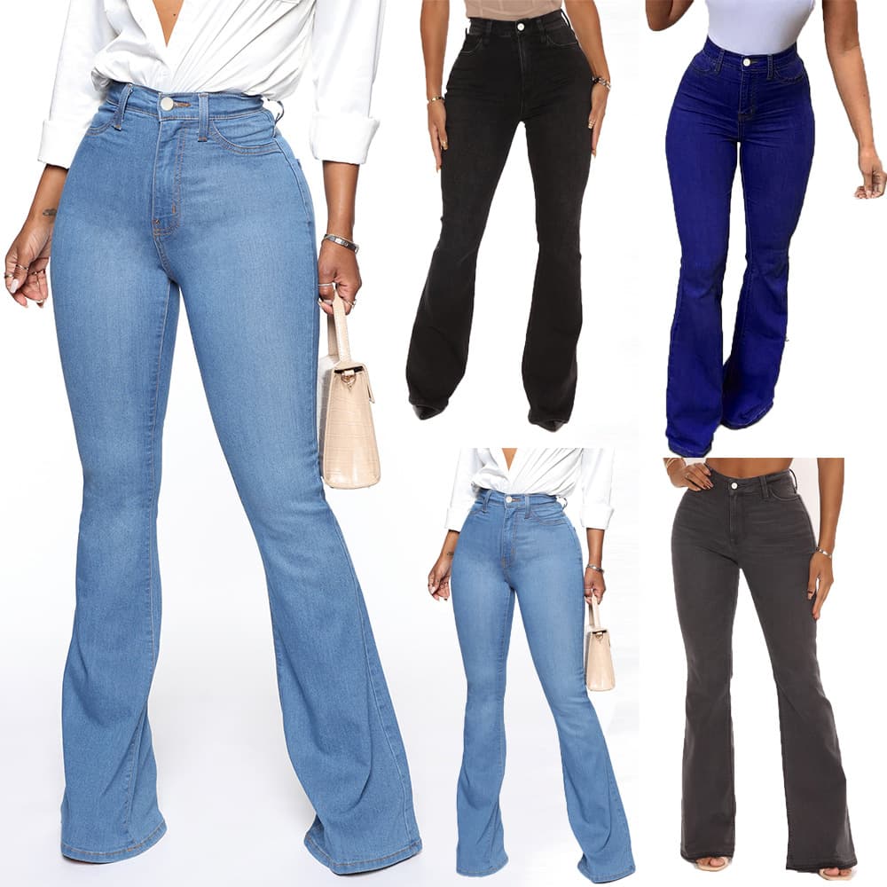 Women's slimming thigh-raising floor-length pants plus-size pants flares