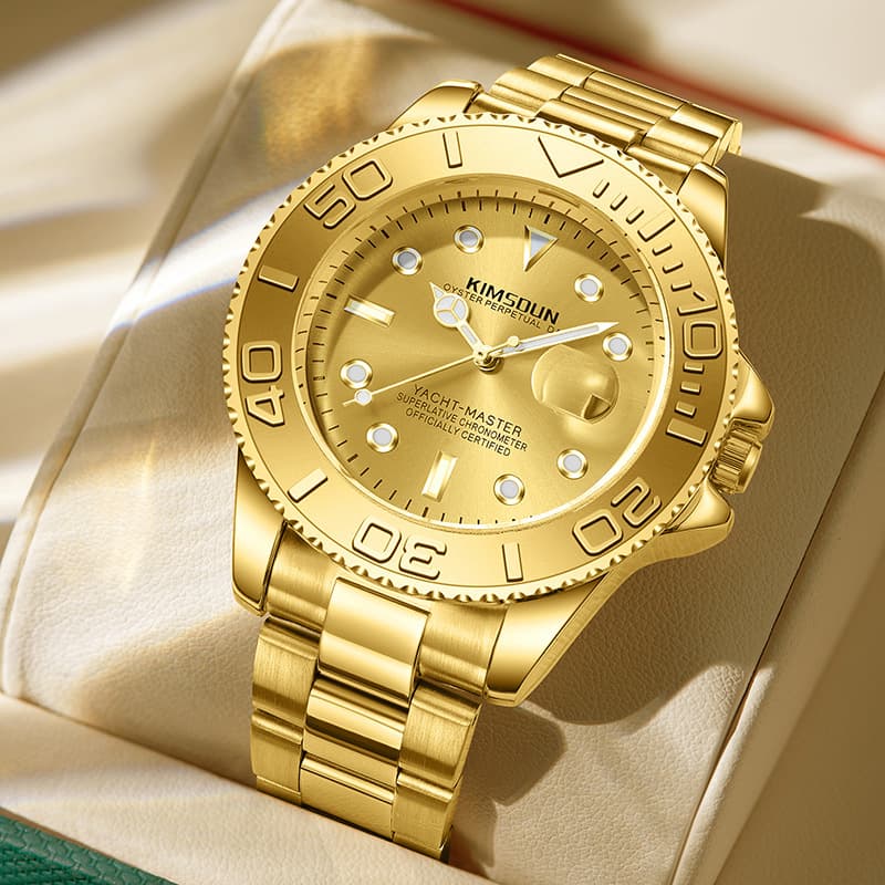 Gray Yacht Watch Men's Fashion Steel Strap Watch Luminous Waterproof Quartz Watch Wholesale Men's Watch Watches