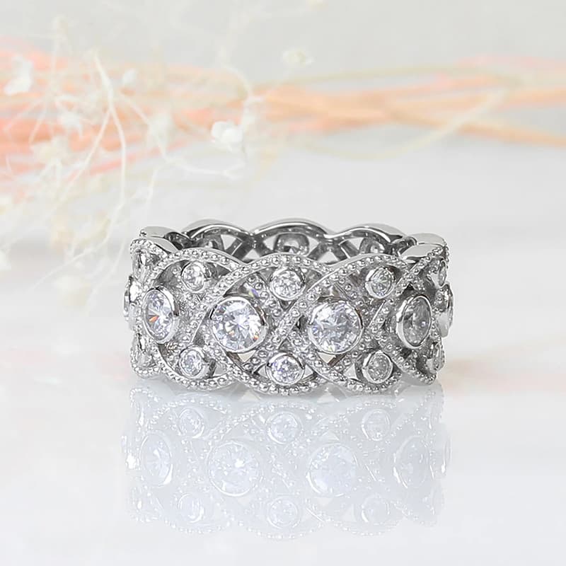 Cao Shixin's Chinese woven with hollowed out design, high-end Italian ring, palace style women's ring