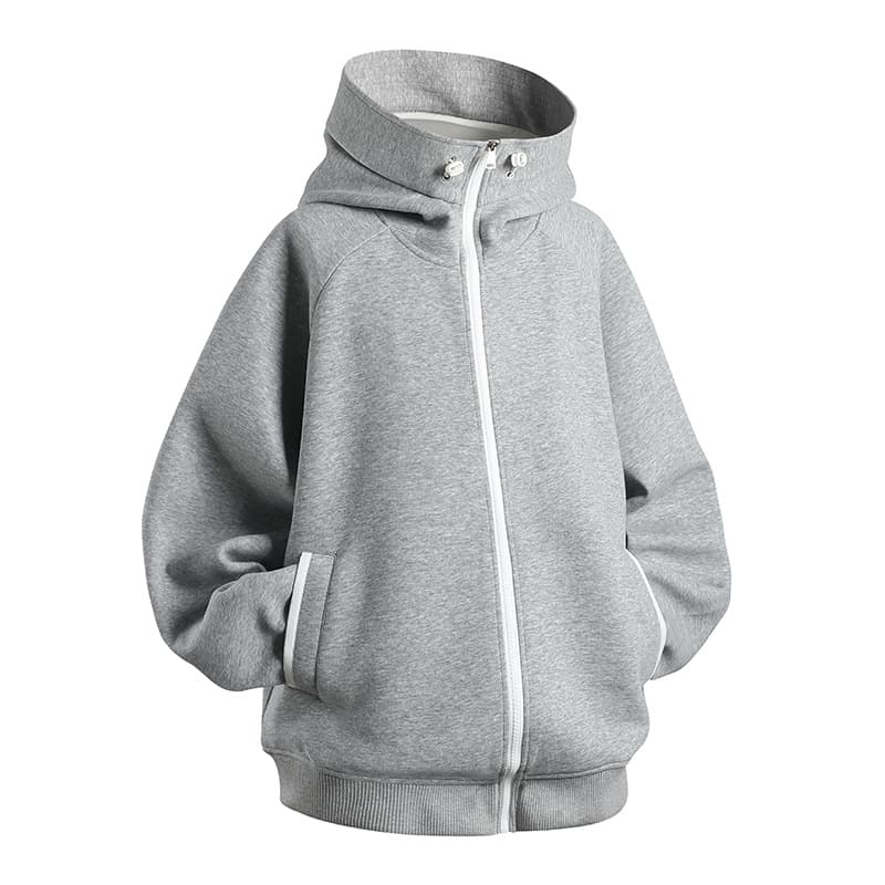 Men's Clothing Cardigan Sweatshirt Jacket Loose Jacket Top Men's Stylish Zip-Up Hooded Sweatshirt Jacket - Loose Fit Casual Outerwear In Grey​