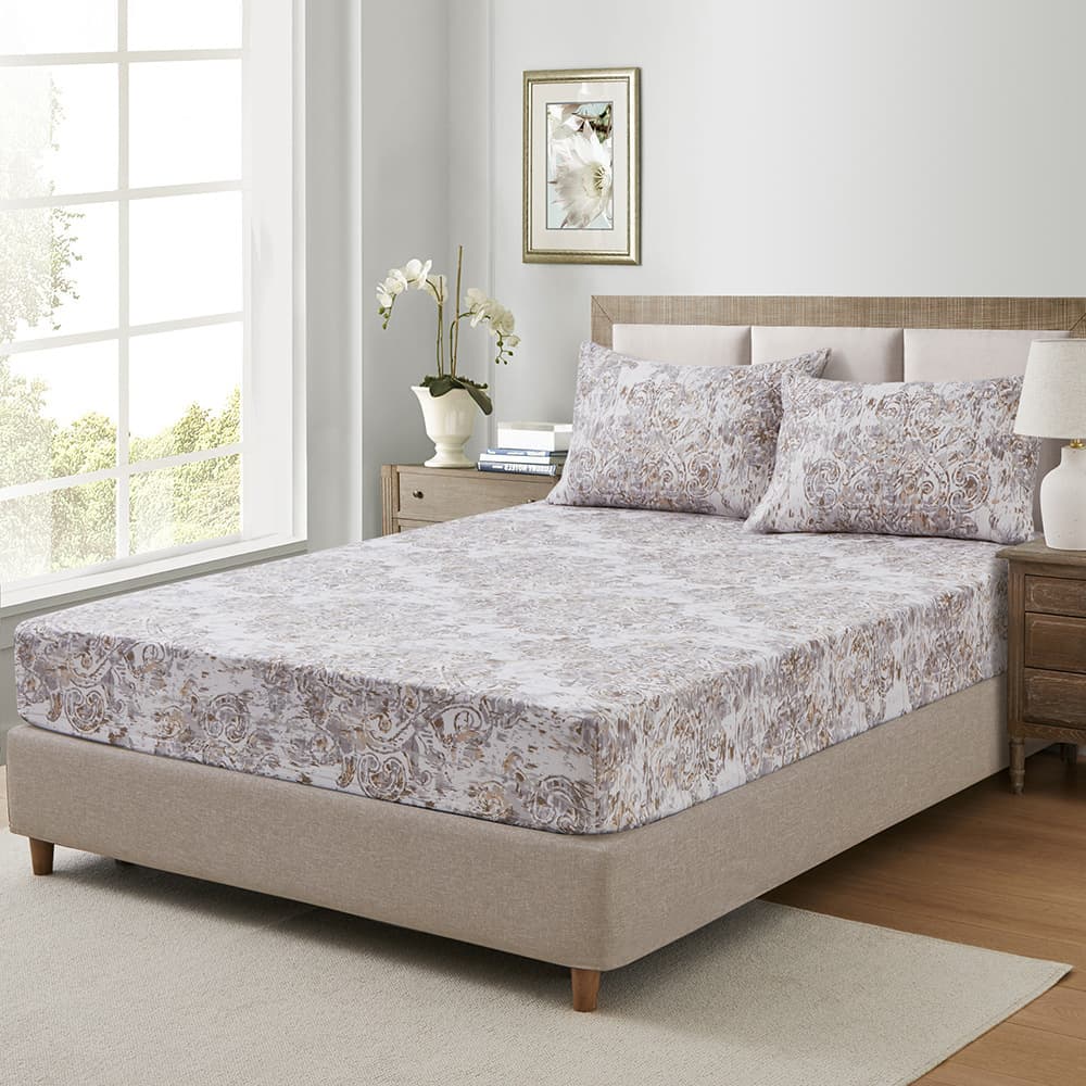 Wood Grain Texture Paisley Mattress Cover Polyester 3D Printed Bedspread