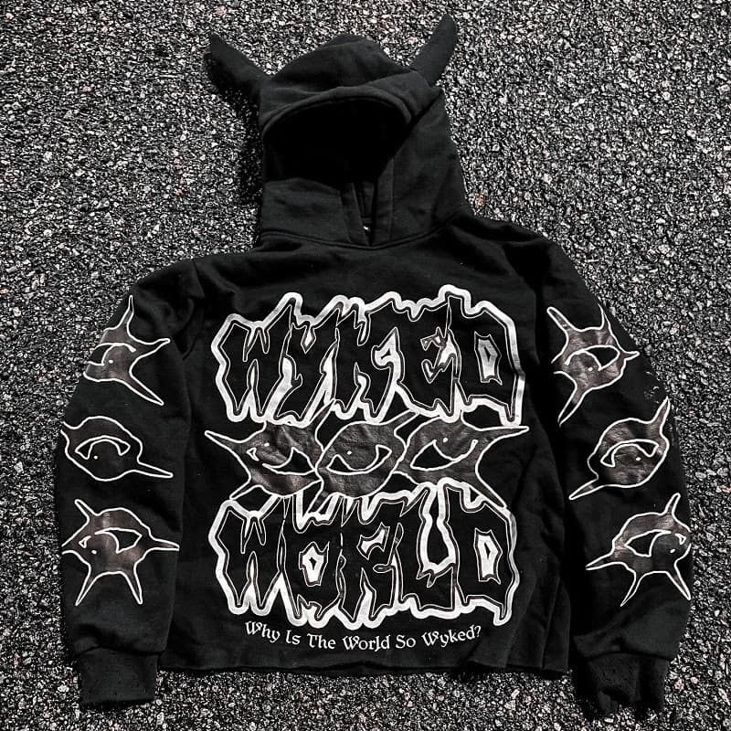 Men's Clothing Men's Y2K Style Fashion Pattern Hoodie Fashion Street Print Pullover Loose Casual