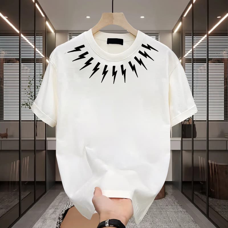 Men's Clothing Heavy Cotton Short Sleeved T Shirts Summer Trendy Loose Versatile Tops