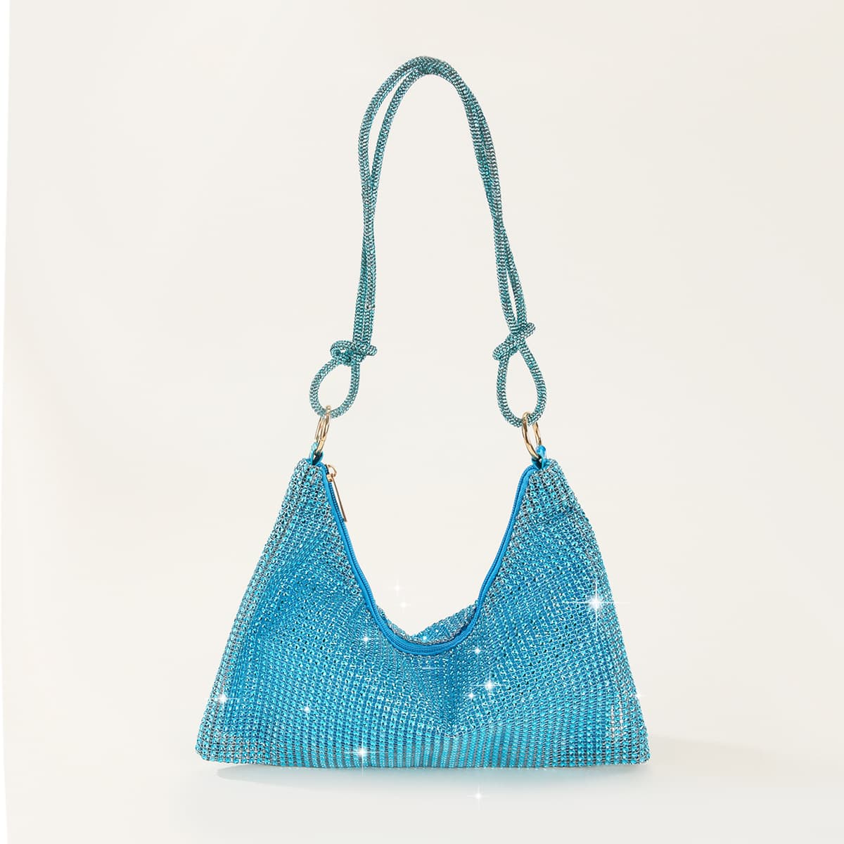 rhinestone knotted armpit bag diamond-studded trendy niche shoulder evening bag