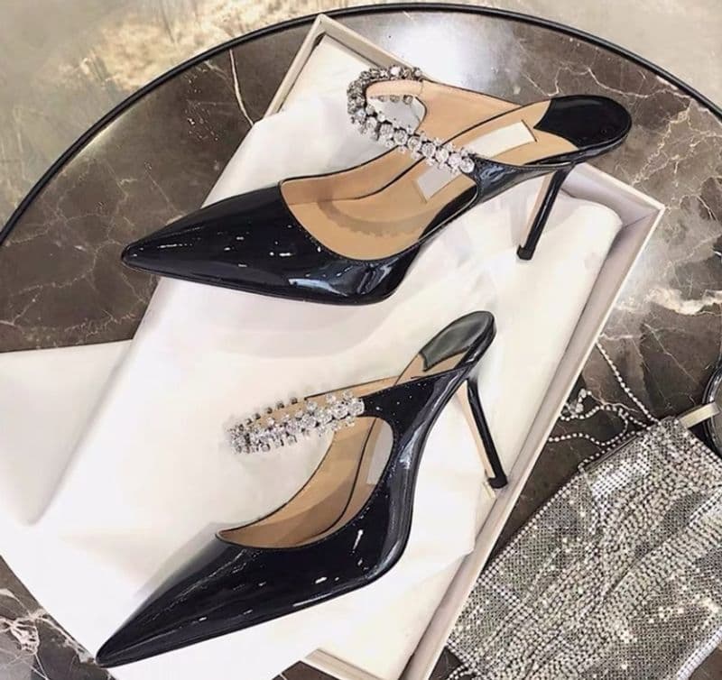 2024 Summer New High-heeled Fine Heeled Pointy Dia Slippers Wear Line With A Bun Head Half Drag Mueller Shoes Women