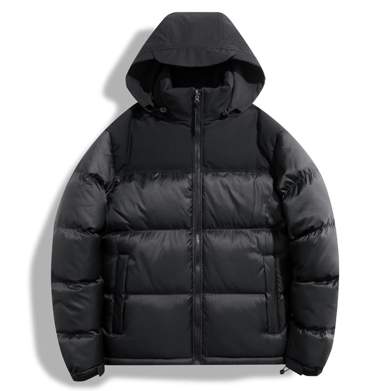 Men’s Oversized Puffer Jacket – Winter Thickened Hooded Coat With Zip Closure (M-7XL, Black/Beige/Orange/Pink/Navy/Neon Green)