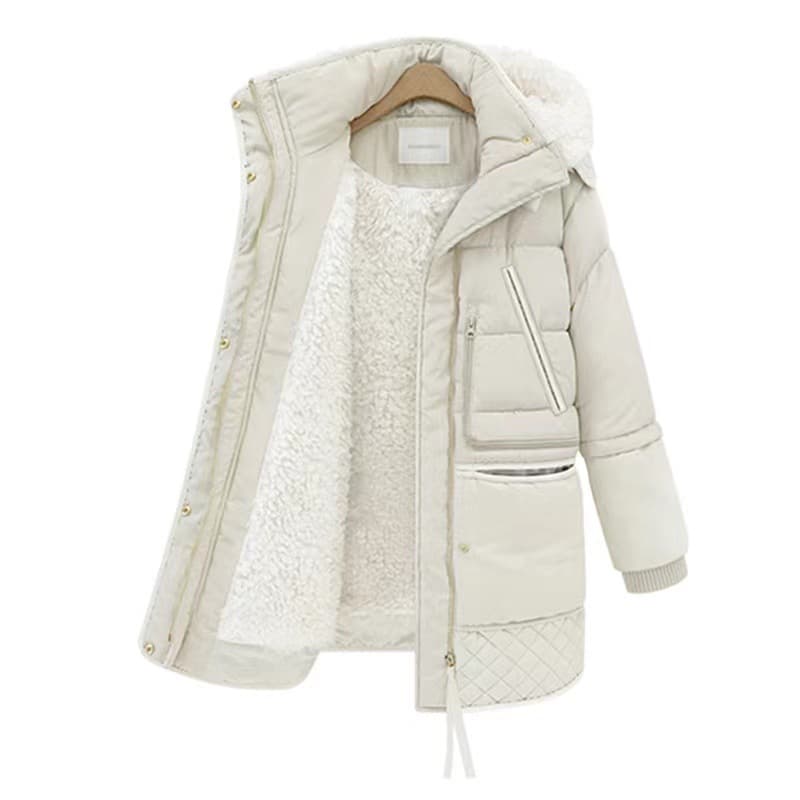 Women's Clothing Winter clothing off season thickened down cotton coat for women mid length 2024 new style winter lamb wool coat