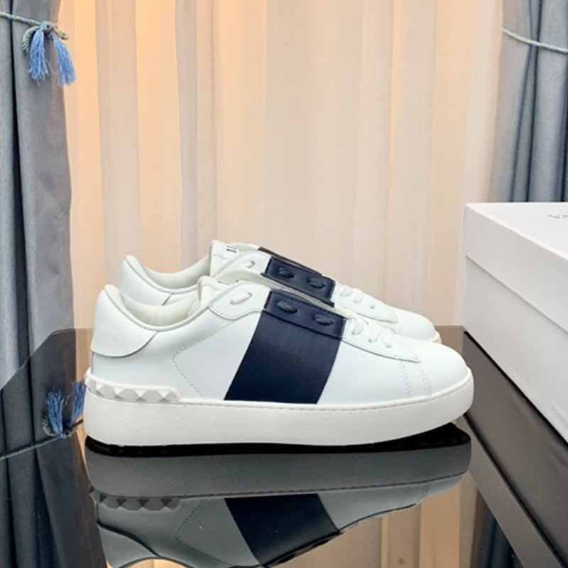 New V Home Casual Sports With Rivets White Shoes Made Of Genuine Leather Fashionable And Trendy Couple S Board
