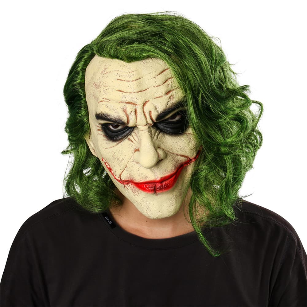Movie-Accurate Heath Ledger Cosplay Mask With Realistic Scars & Detachable Hair For Halloween Parties & Comic Conventions