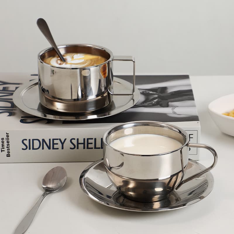 304 High Aesthetic Concentrated American Hand Brew Coffee Exquisite Cup And Saucer Set Dropshipping