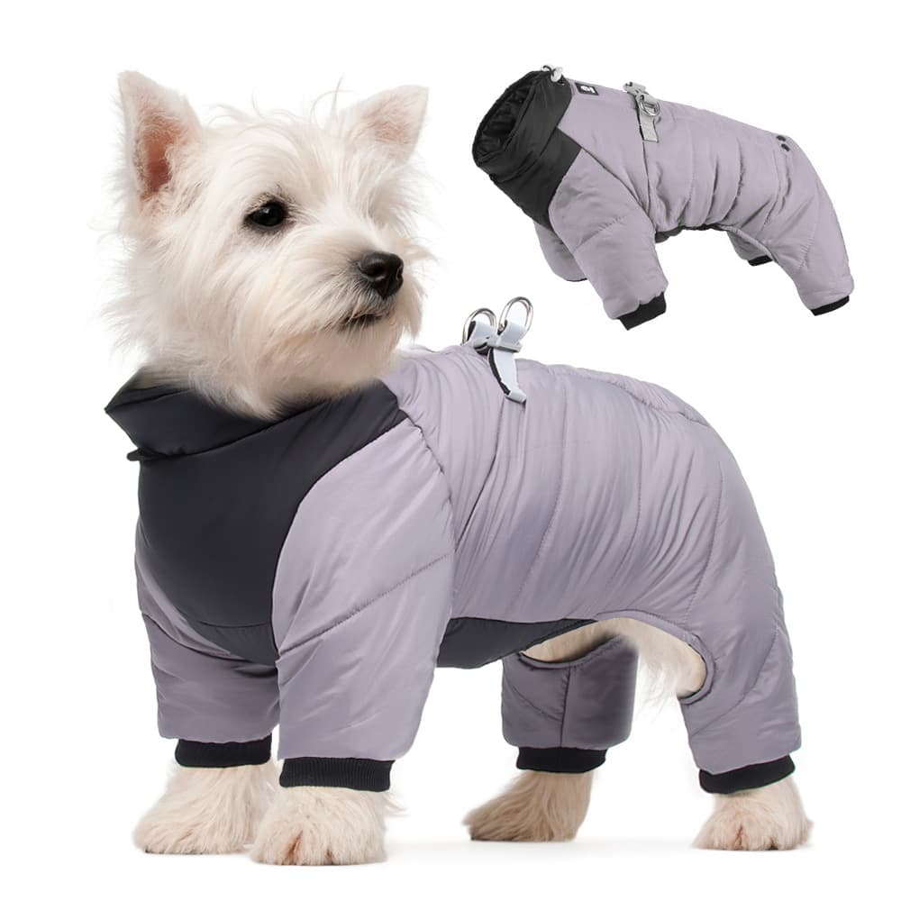 New dog clothes autumn and winter reflective waterproof puppy clothes thickened dog four-legged pet cotton-padded jacket wholesale