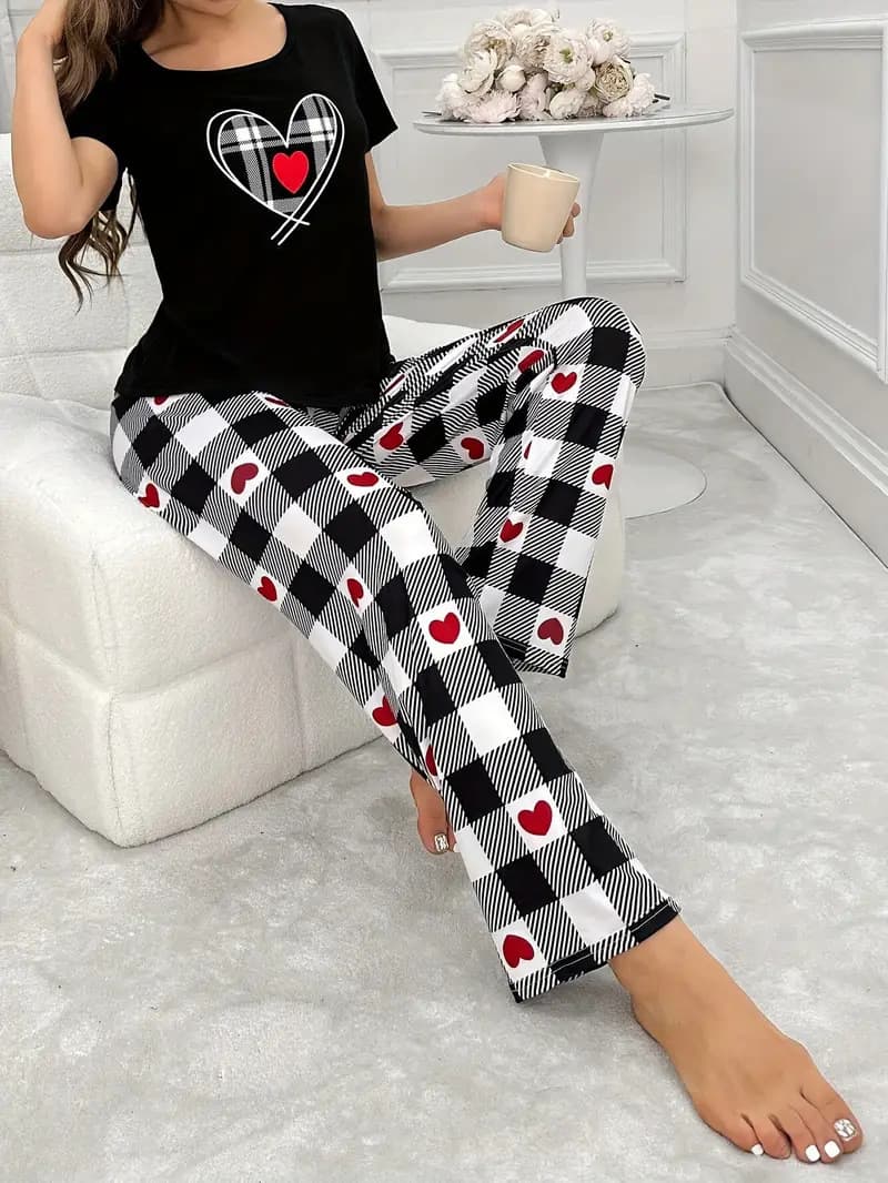 New Hot Sale Women's Casual Home Clothes Love Digital Printing