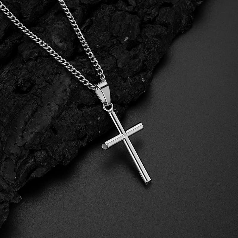 European And American Hip-hop Style Cross Pendant Necklace, Long Men's Versatile Chain, Hot Selling Accessory