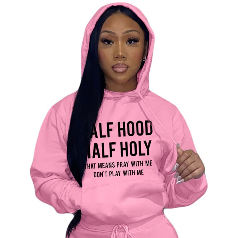 Women's Print Casual Loose Large Size Hoodie With Hat