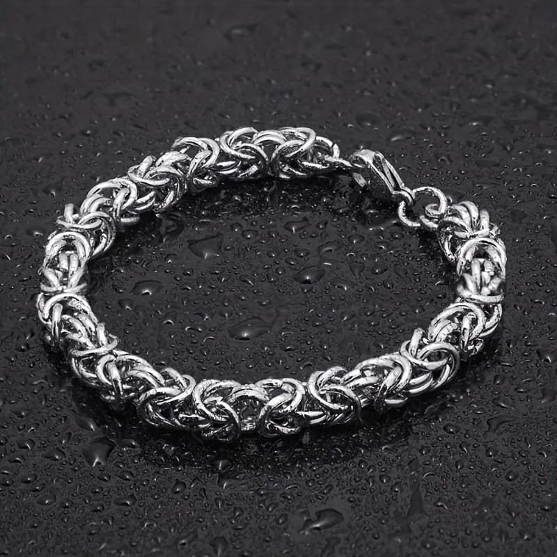 Woven Titanium Steel Men's Hip-Hop Personality Simple Unisex Bracelet Trendy Brand High-End Handmade Chain Jewelry