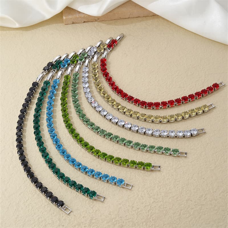European And American Fashion Light Luxury Style Micro Inlaid Zircon Men's And Women's Hip-hop Bracelet
