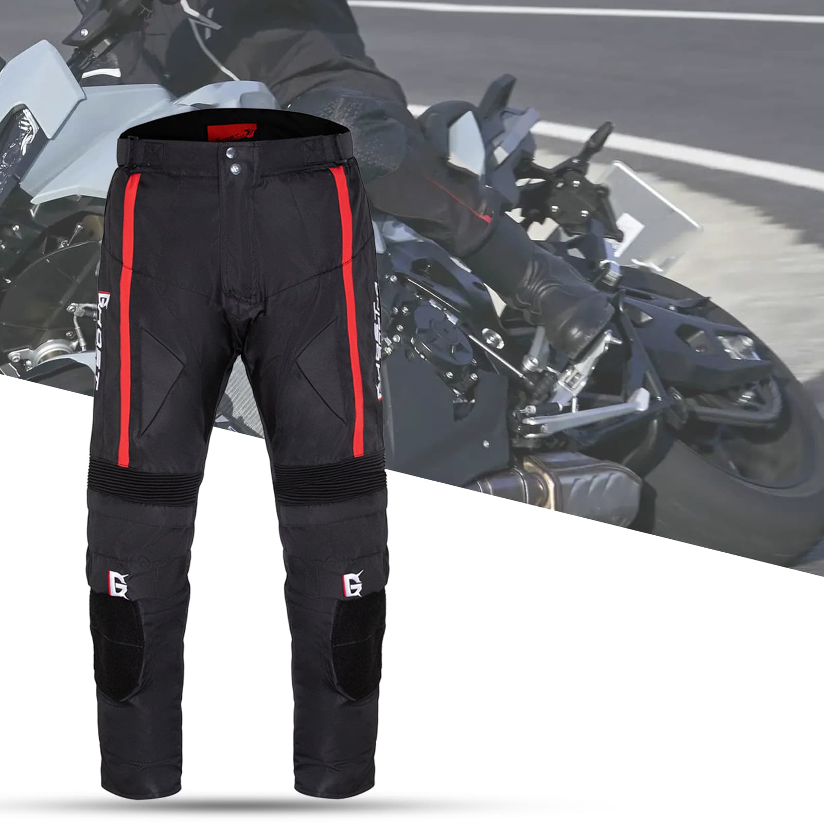 SportLife Motorcycle Pants Anti-fall Windproof Elastic Waist Anti-collision Wear-resistant Warm All Season Motocross Racing Armor Long Pants