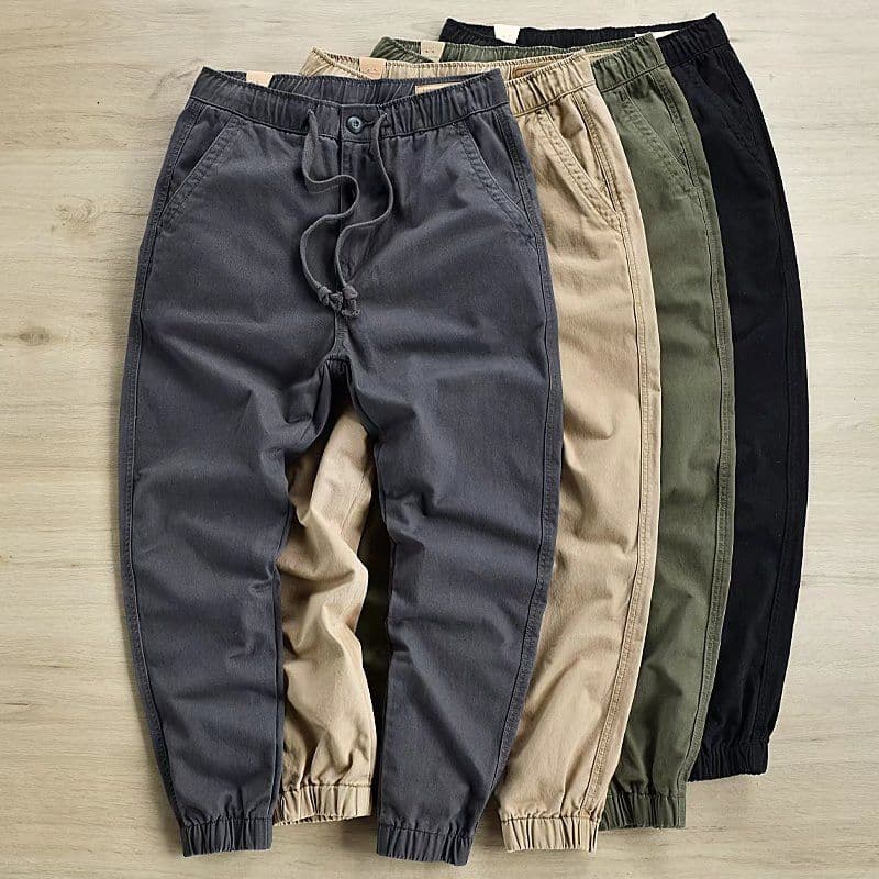 Men's Clothing casual pants with cuffs trendy loose versatile overalls wear resistant work solid color long pants