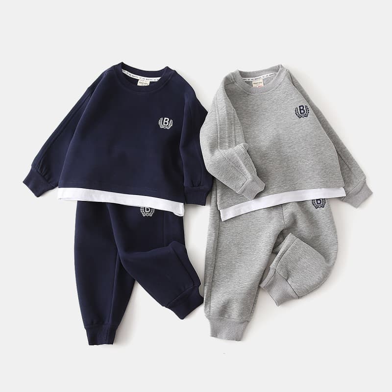 Mother & Kids Fashion Korean Suit New Children's Sweatshirt Sports Pants Two Piece Suit Boys Two Piece Sports Suit Trendy